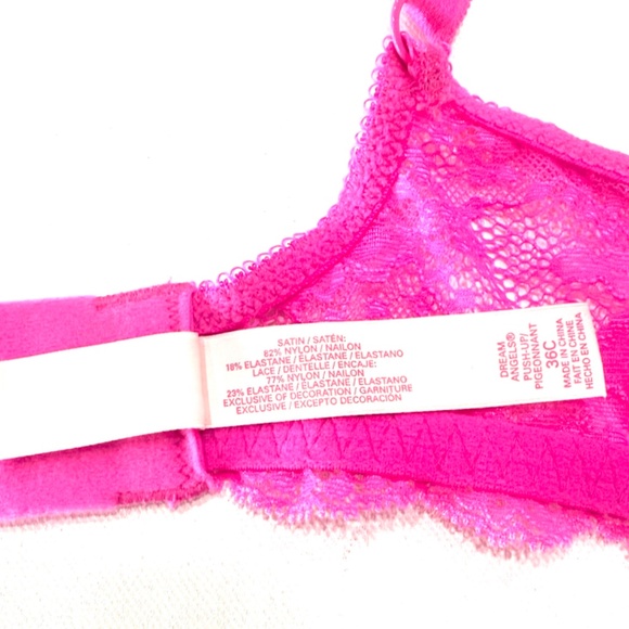 Victoria's Secret Dream Angels Push-up Bright Pink and Nude Lace Bra - 36C - Picture 6 of 10